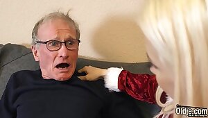 Nice Old man fucks tight teen fuckbox and cums